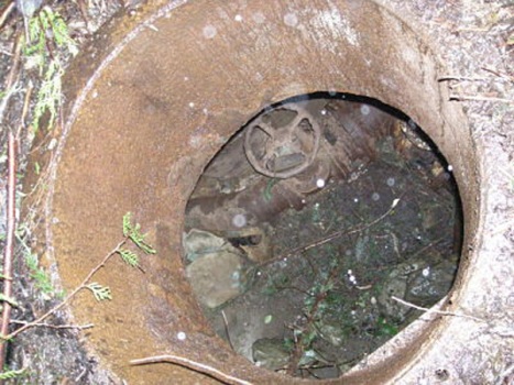 Bob Bennett, 84, was trapped down this eight foot well shaft for four days before being rescued by Port Alice RCMP. June 25, 2009. (RCMP handout photo)